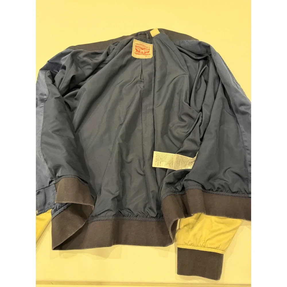 Levi's Bomber Jacket XL Navy Cream Colorblock Full Zip Varsity Streetwear
